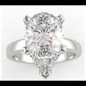 2.51 Carat Pear Cut Solitaire Diamond Ring